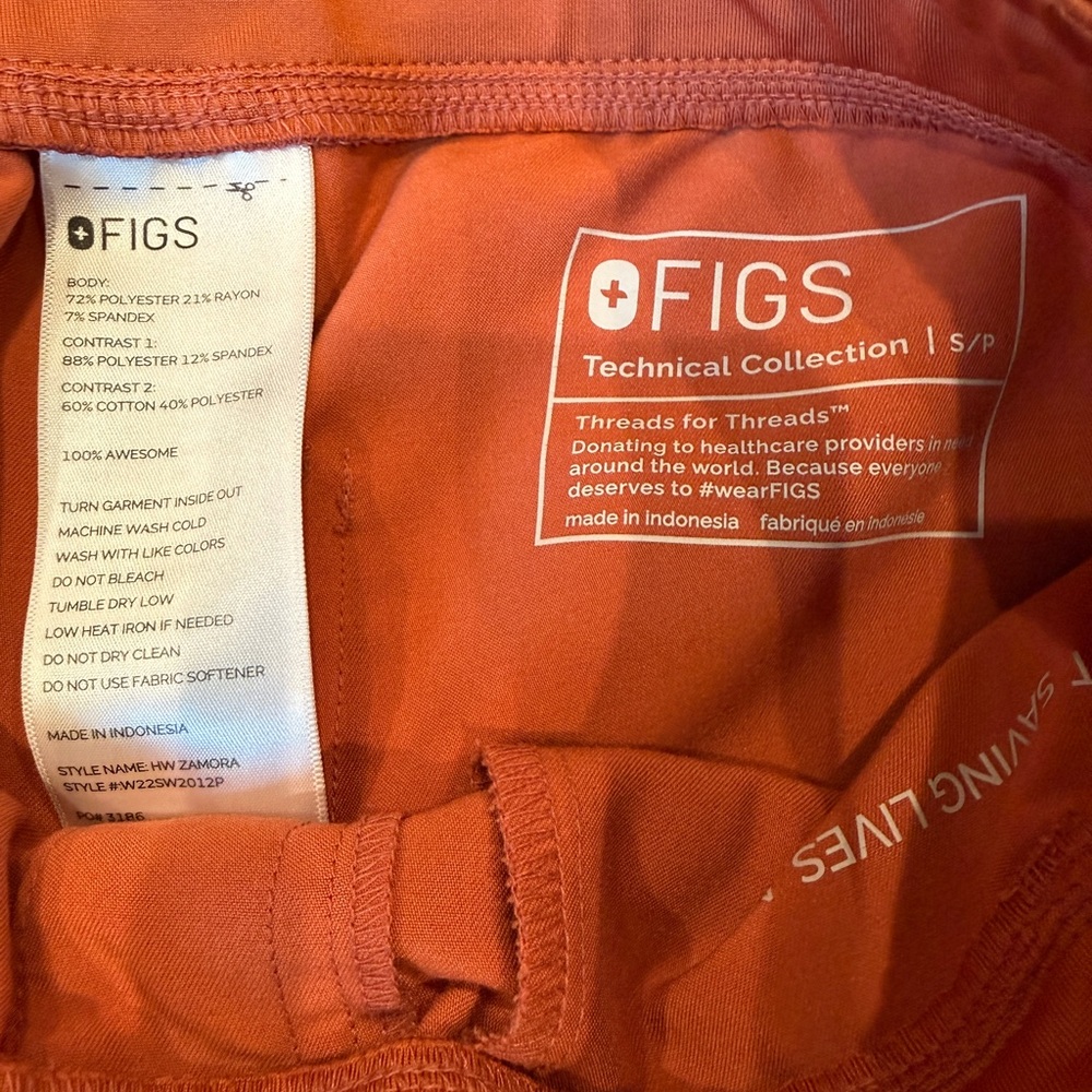 🎀 Figs scrub set Terracotta Catarina TopXS regular Zamora Joggers size S petite🎀 - Picture 10 of 12